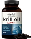 NatureBell Antartika Krill Oil 2000mg Tambahan, 240 Softgels, 3X Kekuatan Sumber Alam Omegaga- 3s, EPA 240mg + DHA 160mg + Astaxanthin 800mcg - No Fishy Aftertaste Free & Nos-GMO