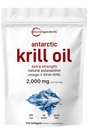 Mikro Ingrediens Antartika Krill Oil Suplemen, 2.000mg Per Serving, 120 Softgels, Triple Power, Kaya dalam Omega- 3 EPA, DHA & Natural Astaxanthin, Mempersiapkan Sistem Immune & Brain Health