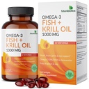 Futuregranity Omega-3 Fish + Krill Oil 1000 MG Omega-3 EPA / DHA & Astaxanthin - Non-GMO, 120 Softgels (60 Servings)