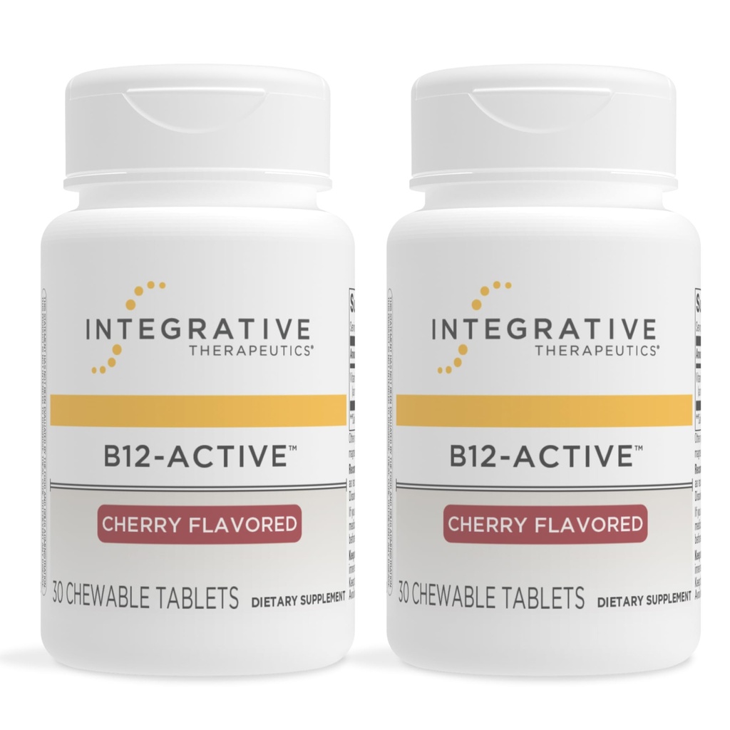 Therapeutics Integratif B-12 Aktif, Vitamin B12, Dukungan Fungsi Nerve *, Cherry Flavored, 30 Palet Chewable - 2 Pack