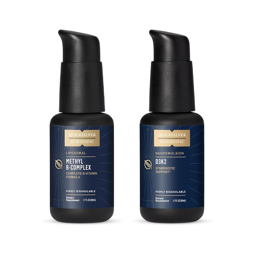 Quicksilver Scientific Metil B Kompleks Nanoemulsified D3K2 Bundle (50 ml Masing-masing)