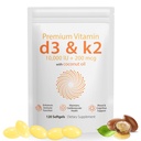 Daiasns Vitamin D3 K2 100000iu Mendukung Dukungan Otot & Kesehatan Otak - Tinggi Potency D3 K2 Membantu dalam Imune dan Cardiovascular - 120 Softgels