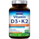Innate Vitalin D3 K2 Suplemen, Potency Tinggi Vitamin D3 100.000 IU & Vitamin K2 (MK-7) 200 mcg, Mendukung Bone, Teeth, Heart & Imune Kesehatan, Non-GMO, Gluten Bebas, 60 Softgels