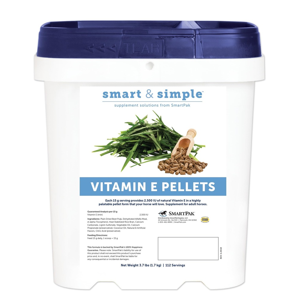 Smart & Simple Vitamin E Pellets 124; Pirlement Horse Pelles 12.4; Vitamin E for Horse 124; Imune Dukungan 124; Pellet Form untuk Easy Feeding 124; 112 Servings 124; 3.7 LB Bucket
