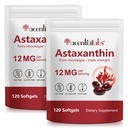 Astaxanthin Suffies 12mg - 120 Softgeels 126; Premium Antioksidant Alam dari Microsalgae 124; Eye, Skin, Brain, Gabungan, Heart & Imune Kesehatan Dukungan 14; Non-GMO, Gluten- Free