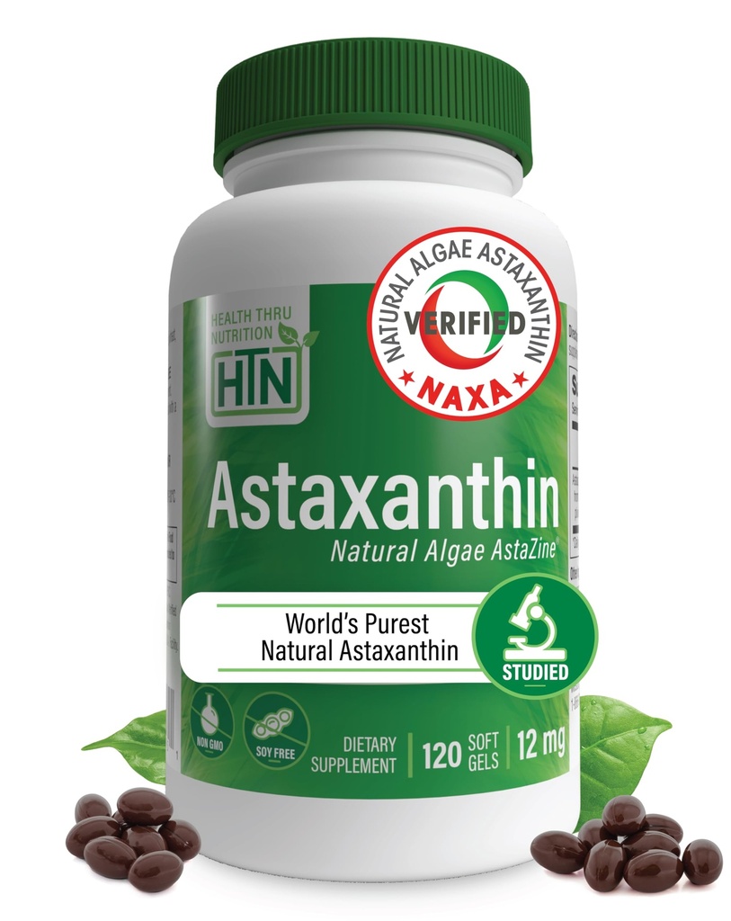 Health Thru Nutrection Astaxanthin Triple Power 12mg Tambahan 120 Softgels 124; Astazine dari Algae Ditanam Organically di Pristine Himalaya Water 124; Skin and Vision Support
