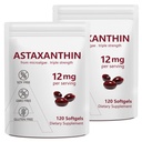 2 Pack Astaxanthin 12mg, Premium Astaxanthin Antioxidant Suplemen dengan Antioxidant Activity, Pendukung Mata, Imune, Kesehatan Skin, Sirkuit Internal