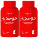 Advanced Bionetix 2 Pack Triple Power Astaquil ™ Astaxanthin 12mg High Bioavability Formula, 120 Softgels Organic Coconut Oil untuk Enhanced Absorpsi. Antioksidant Mata Kuat Gabungan Kesehatan Jantung