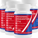 35mg Lipomal Astaxanthin Suplemen - Dukungan Antioksidan yang Kuat untuk Skin, Gabungan & Eye Kesehatan - Anti- AGing Formula dengan Murni Astaxanthin - Vegan, Non-GMO, 240 Capsules
