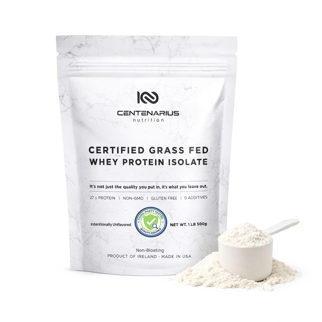 Sentenarius Nutrition Grass Fed Whey Protein Tanpa rasa bubuk 500g dengan Acids Amino Acids Natural untuk Perkembangan Otot Teroptimasi, Pemulihan & Efisiensi - Cold- Disaring, Tidak Ada Addemist atau Hormones