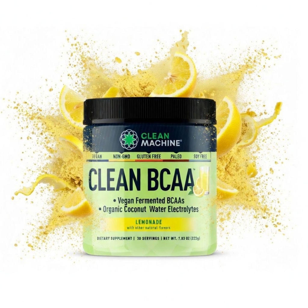 Clean BCAA - 2: 1 Food Sourced BCAAs Powder & Coconut Water Electrolytes Recovery & Amino Energy Suplement - Pemenang Vegan Amino Acid Supplemen - 30 Pelayan - Lemonade