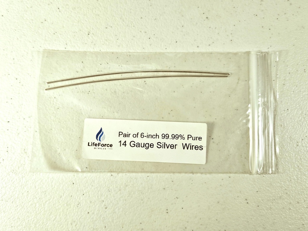 Kabel Generator Perak Murni - 9999 Silver Electrodes - Pre-Cut 6-Inch 14 Gauge Wires - cocok Generator LifeForce