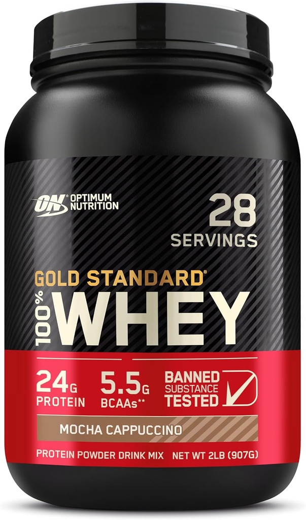 Optimum Nutrition Gold Standard 100% Whiy Protein Powder, Mocha Cappuccino, 2 Pound (Packaging May Vary)