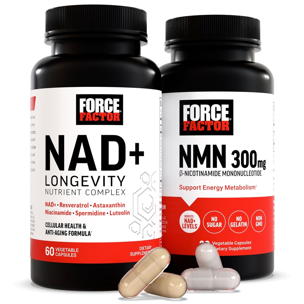 Angkatan FMN Suplemen NMN, NAD + (NMN atau Nicotinamide Ribside Alternatif) dengan Resveratrol, Astaxanthin, Spermidine & Luteolin Complex, NAD untuk mendukung Cellular Health & Healthy, 60 Capsules