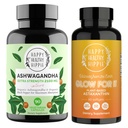 Happy Healthy Hippie Glow for It Astaxanthin Suplement & Organic Ashwagandha Capsules