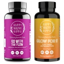 Happy Healthy Hippie Glow for It Astaxanthin Suplement & Go with The Flow Hormone Balance for Women