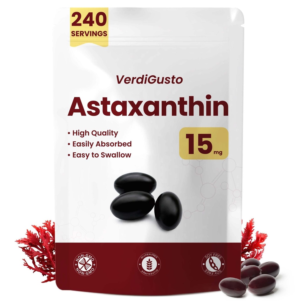 15mg Astaxanthin 124; 240 Softgels = 124; Astaxanthin Suplemen 124; 8 Pasokan Bulan 124; Antioksidant Dukungan, Eye & Skin Health 124; Internal Circulation 14; Nor-GMO, Bebas, Tidak Soy