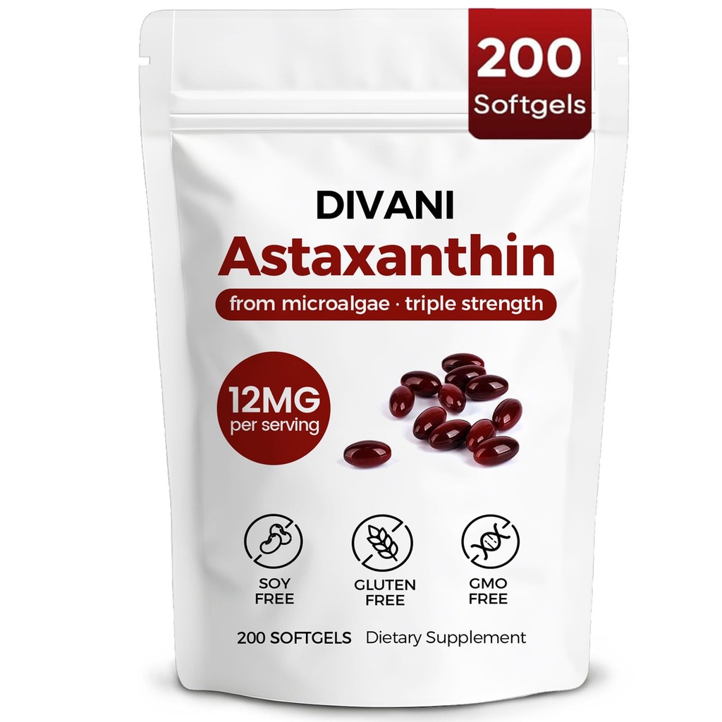 Divani Astaxanthin, Natural Astaxanthin, Non- GMO, Gluten- Free, Soy Free, Daily Eye, Skin Dukung (1)