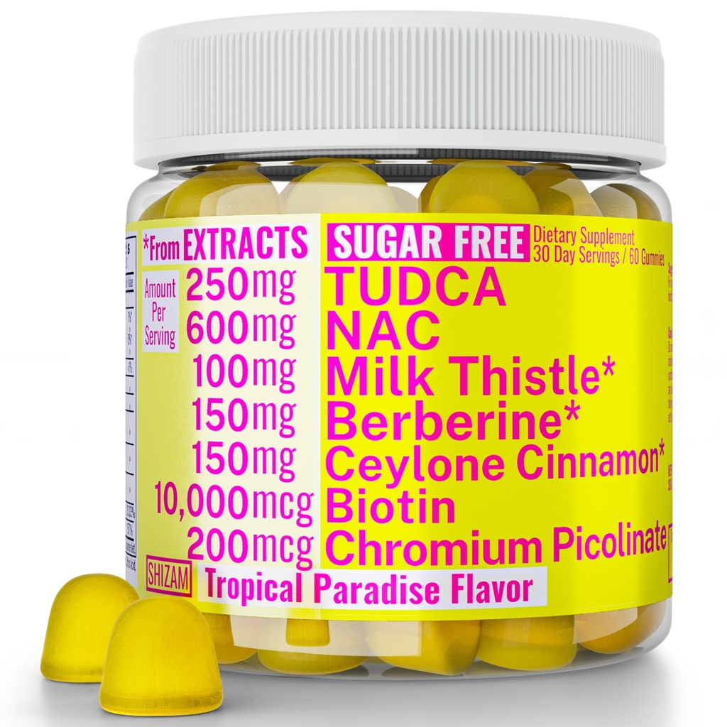 Gummies Bebas Gula dengan Chromium Picolinate TudCA NAC Organik Ceylon Cinnamon Milk Thistle Berberine 124; Capsules Powder Suplemen Alt 124; Bile Salts N-AcetylLL-Cysteine Biotine N-Acetylsteine
