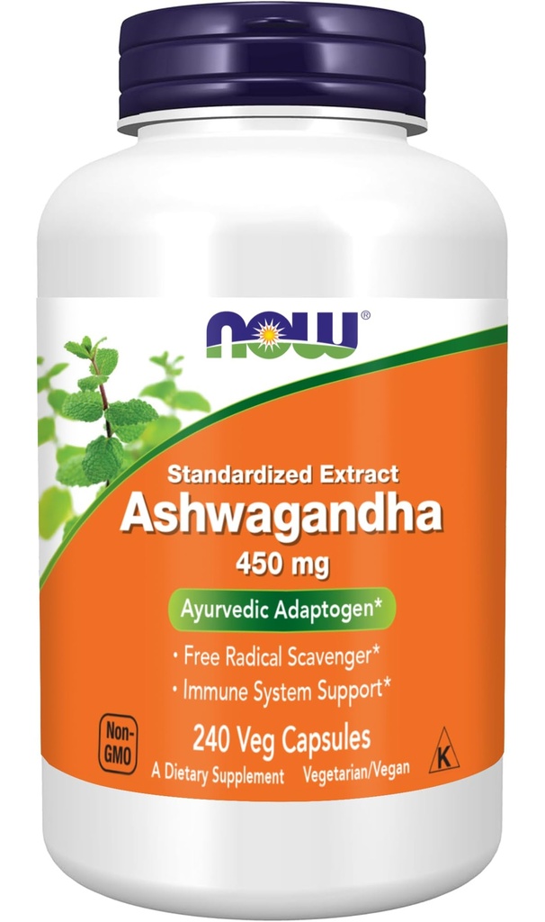 Sekarang Foods Ashwagandha Ekstrak 450 mg Vegan, Kosher, Non- GMO - 240 Veg Capsules,