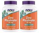 Suplemen, Zinc Picolinate 50 mg, Support Enzyme Functions, Ammune Dukung, Non-GMO, Kosher, Sustable for Vegan - 240 Vegetarian Capsules (Pack of 2)