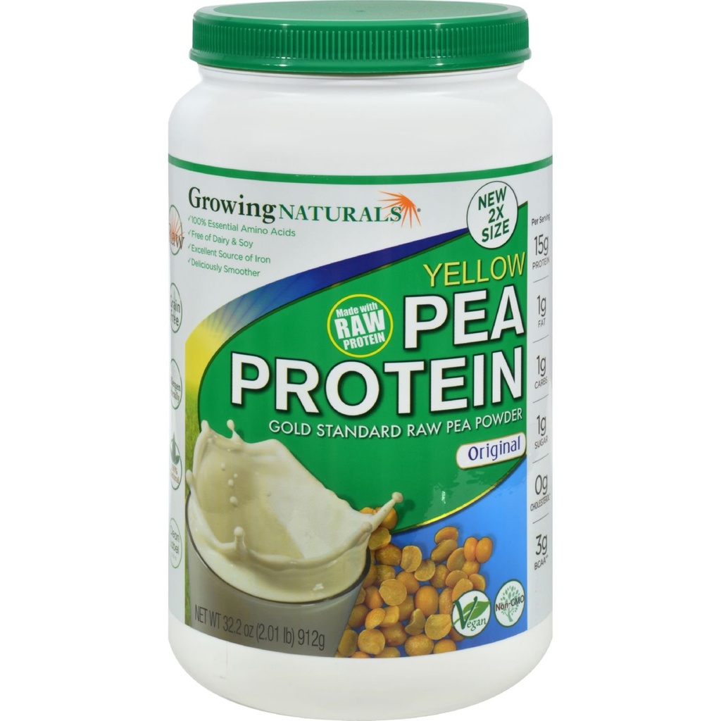 Powder Raw Pea Protein, Tanaman Vegan berbasis Protein, BCAA, Lower-Carb, Lower-Sugar, Asli Unflashed, 2 Pound (Paket 1)
