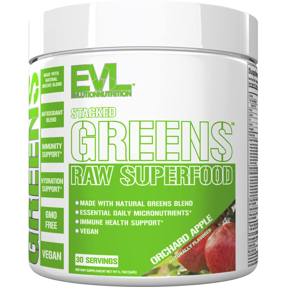 Pengungkapan Nutrition Evolusi Hijau - Raw Superfood - Made with Natural Greens Blend + Estible Daily Micronutrients - Imunity + Hydration Dukung - Vegan & GMO-Free - 30 Servings - Orchard Apple