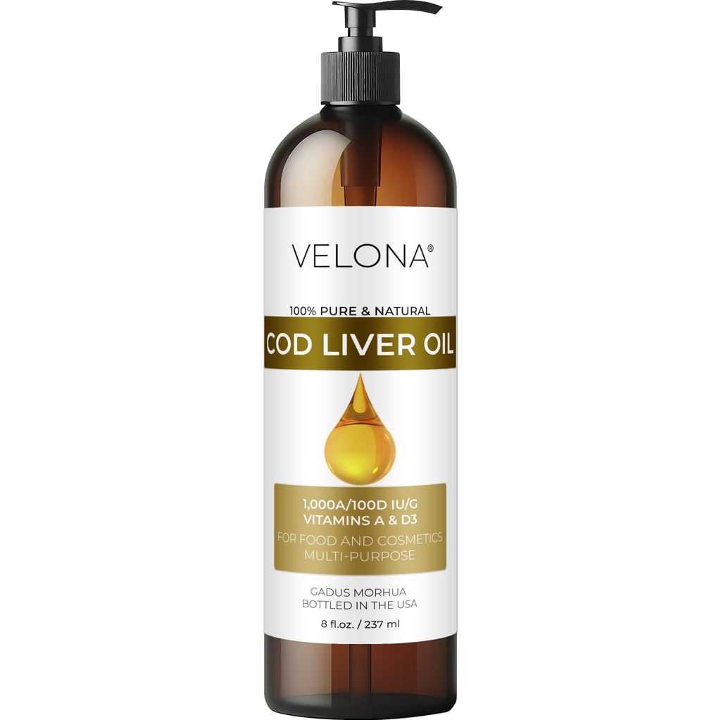 velona Cod Liver Oil - 8 Fl Oz 124; 1.000A / 100D IU / g Omega 3 Vitamin A & D3 124; Norwegia Arctic Sumpable Oil 124; Rambut, Tubuh dan Skin Care 124; Gunakan Hari Ini - Nikmati Hasil