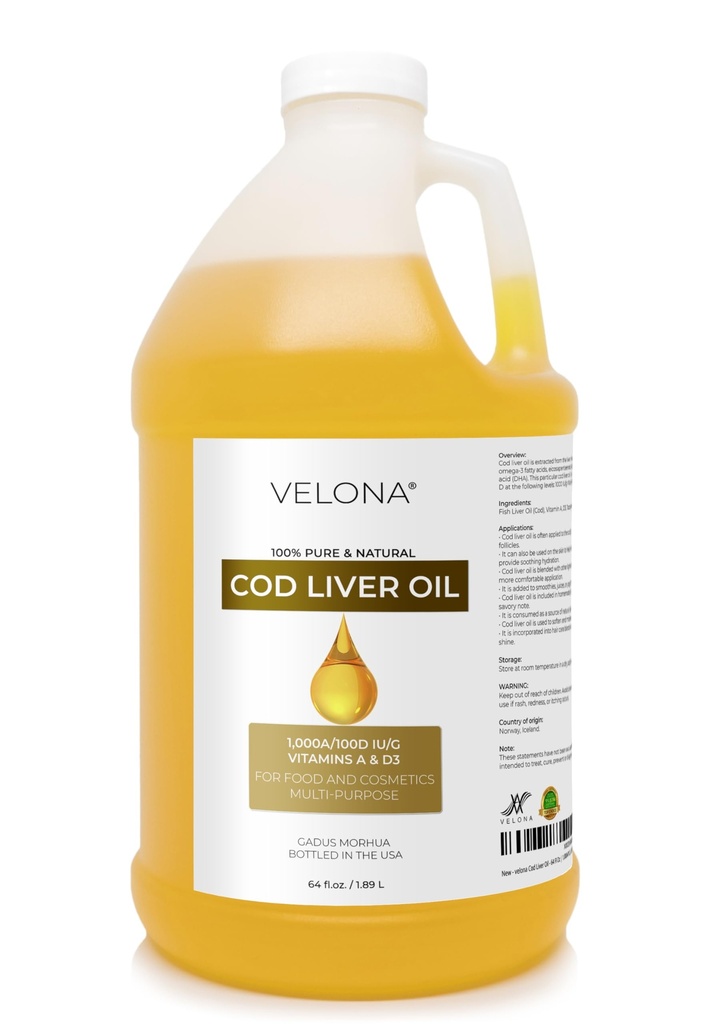 velona Cod Liver Oil - 64 Fl Oz 124; 1.000A / 100D IU / g Omega 3 Vitamin A & D3 124; Norwegia Arctic Sumpable Oil 124; Rambut, Tubuh dan Skin Care 124; Gunakan Hari Ini - Nikmati Hasil