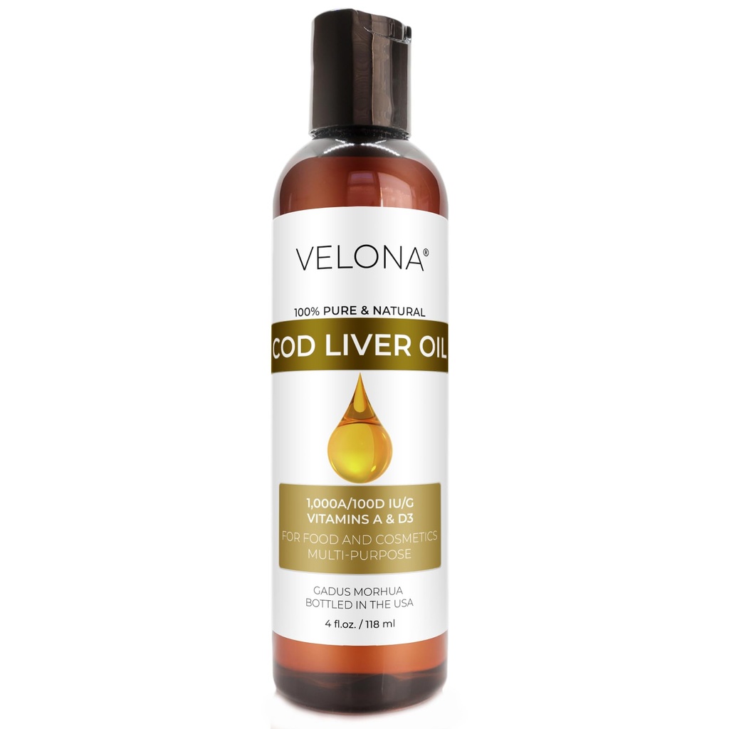 velona Cod Liver Oil - 4 Fl Oz 124; 1.000A / 100D IU / g Omega 3 Vitamin A & D3 124; Norwegia Arctic Sumpable Oil 124; Rambut, Tubuh dan Skin Care 124; Gunakan Hari Ini - Nikmati Hasil