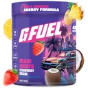 G Fuel Miami Nights 2.0 Energy Chowder, Pre Workout Caffeine Mix for Gaming, Sugar Free Focus Amino, Vitamin + Antioksidants, 8.7oz (Strawberry Pina Colada, 40 Servings)