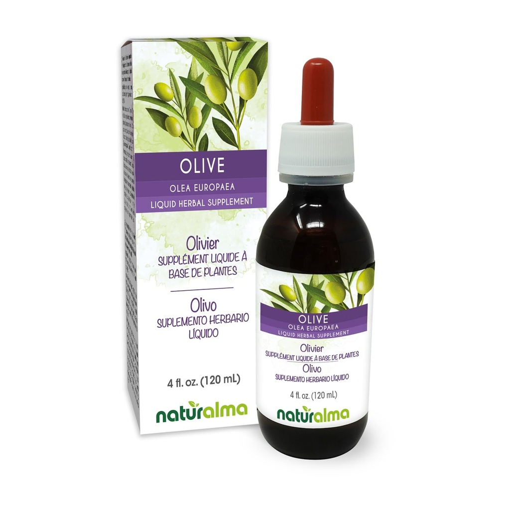 Aturalma Olive (Olea europaea) Leaf Alcohol- Free Tacture - 4 fl oz Liquid Extract in Drops - Herbal Supplemen - Vegan