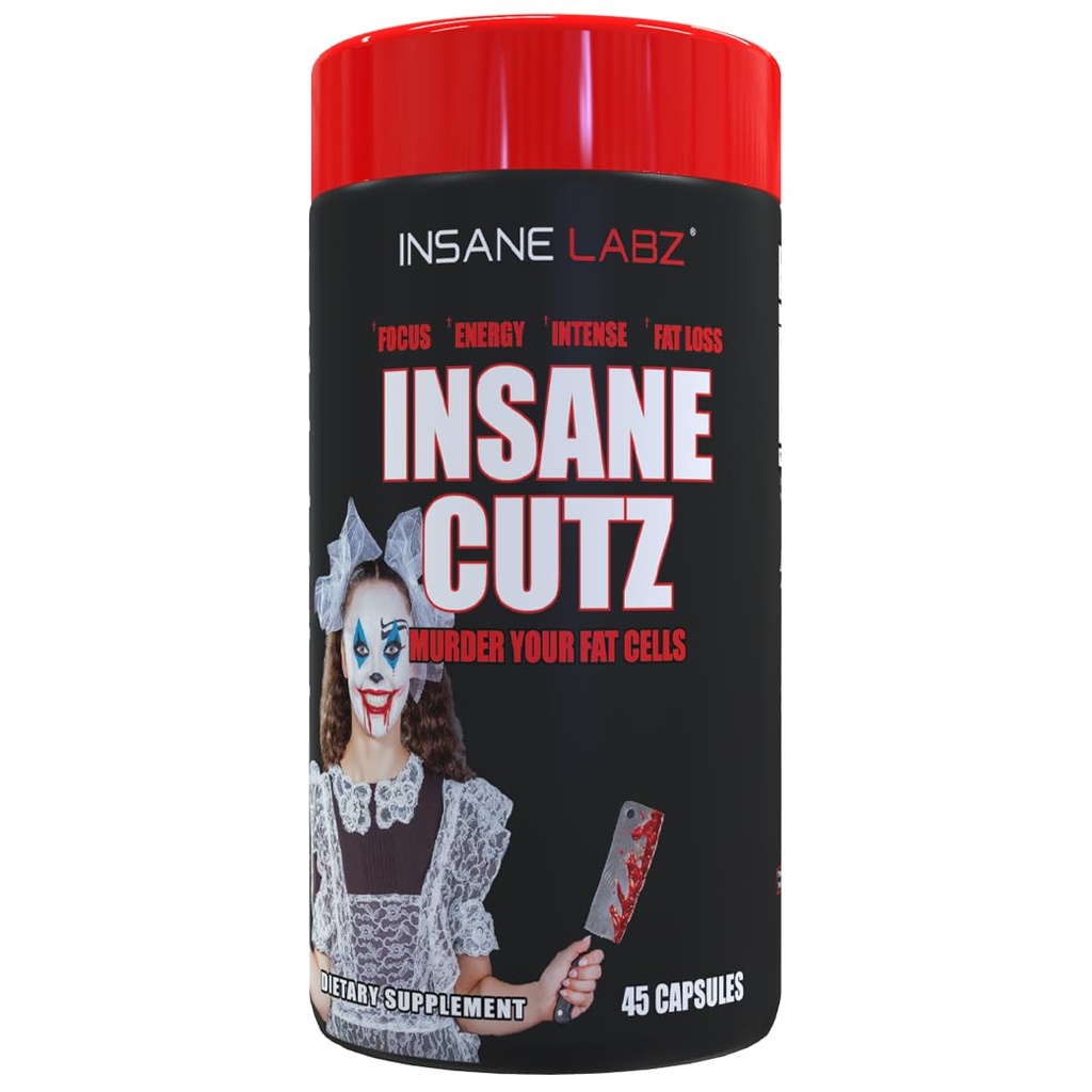 Insane Labz Insane Cutz Intense Fat Burner for Men and Women, Thermogenic Weight Loss Suplement (45 Capsules)