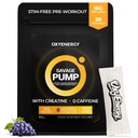 OxyEnergy Nitric Oxide Booster, Max Pump Non Stim Pre Workout Powder for Men, with Beta Alanine, L Citrulline, Creatine for Circulation, Muscle Pumps, Endurance, Grape, On- TheGo Packets - 30 Servings