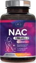Tambahan NAC - 1200 mg per Serving N- Acetyl- L- Cysteine - Optimal Absorpsi Dukungan dengan Antioksidants kuat - Respiratory & Liver Kesehatan Dukungan - Gluten Bebas, Botol di AS - 120 Capsules