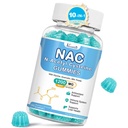 NAC Gummies, NAC Tambahan dengan Milk Thistle, Selenium, B6, B12 - Antioksidant, Dukungan Imune - N Acetyl Cysteine 600 mg per Gummy - Blueberry Flavored, 60 Cts