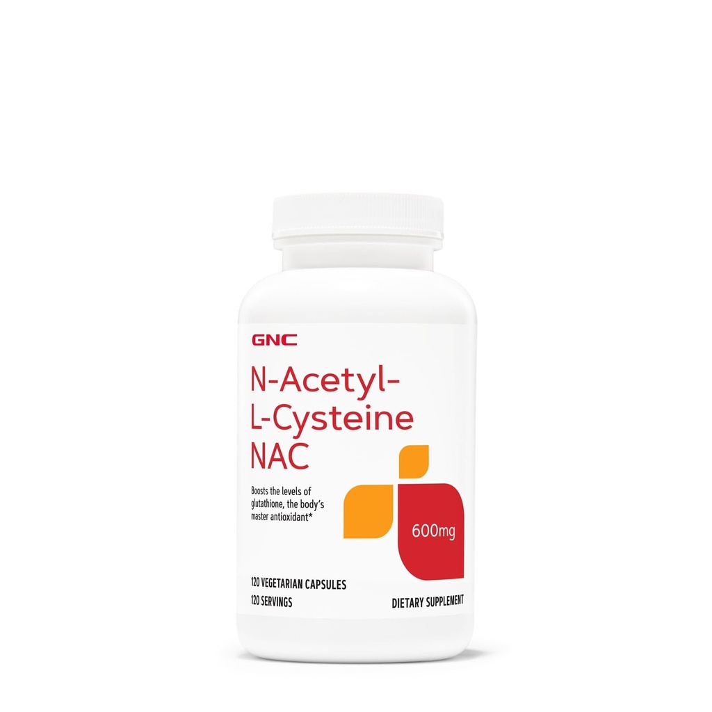 GNC N- Acetyl- L- Cysteine NAC 600mg - 120 Vegetarian Capsules (120 Pelayan)