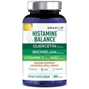 Granions Histamine Balance Complex - Quercetin dengan Bromelain, NAC dan Vitamin C - D- Hist Seasonal Blocker & Imune Supplemen Dukungan untuk Dewasa dan Anak - 60 Vegan Capsules