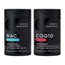 Penelitian Olahraga ® Antioksidan Dukung Paket - N- Acetyl L- Cysteine (NAC) 600mg, CoQ10 100mg Enhanced w / Coconut Oil & Bioperin - Vegan - GMO Bebas