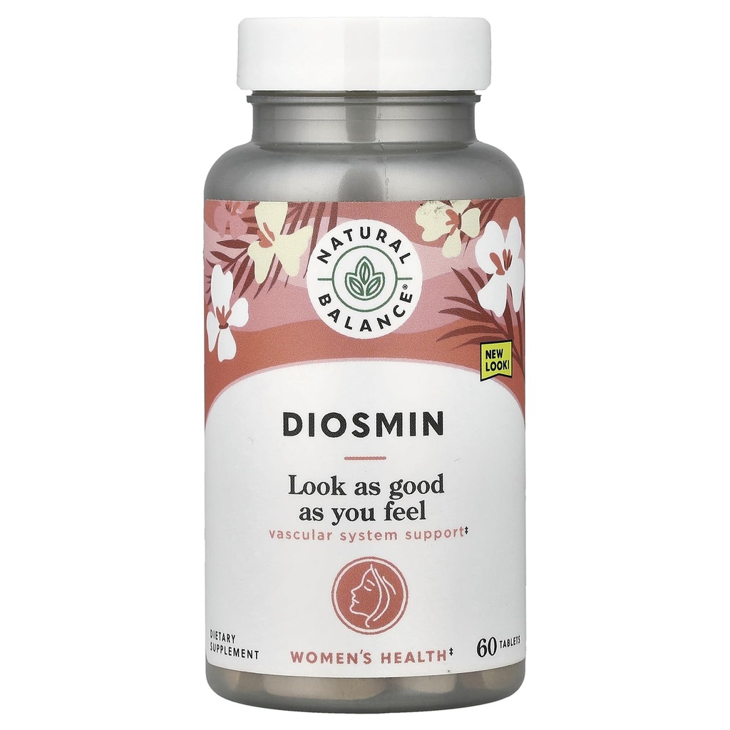Keseimbangan Alam Diosmin 500mg - Diosmin Hesperin Suplemen Darah Sirkuit Hesperin - Tanaman Berdasarkan Suplemen Flavonoid untuk Dukungan Sirkulasi dan Vaskular, Lab Diverifikasi, Jaminan 60 Hari, 60 Pelayan