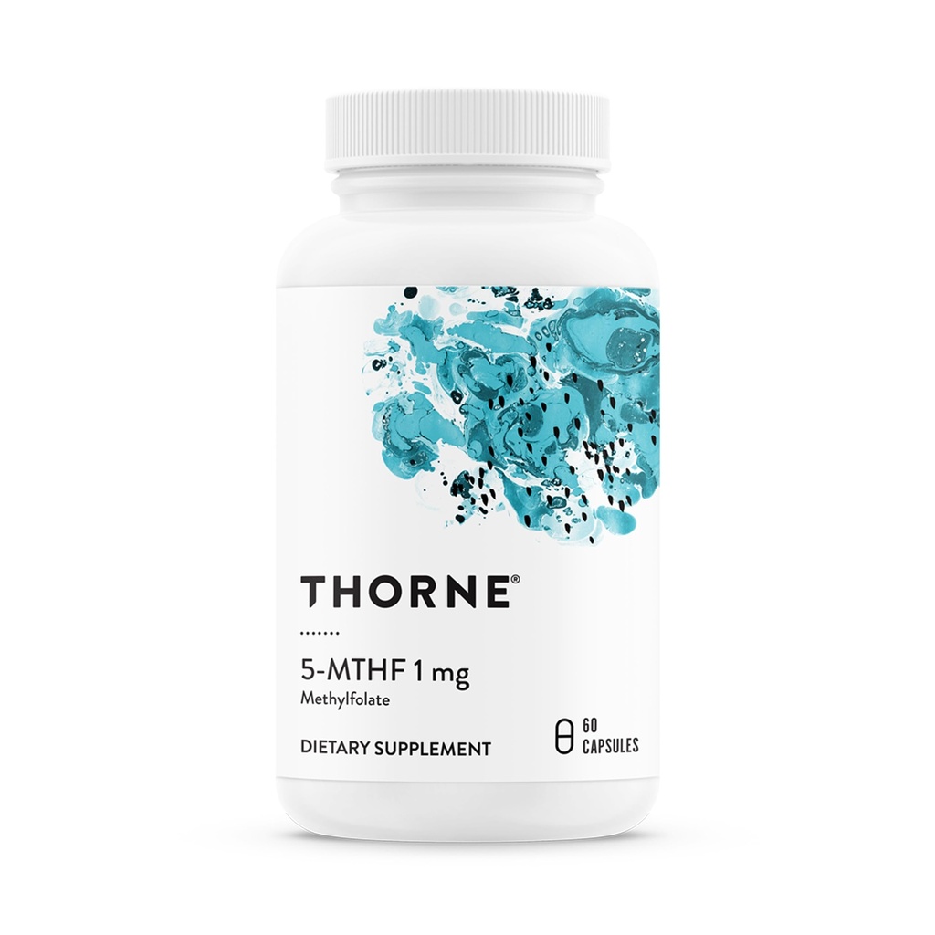 THORNE - 5- MTHF - Methylfolate (Active B9 Felolation) Suplement - Support Cardiovaskular Health, Nerve Health, Methylation & Homocysteine Levels * - 60 MTHF 1mg