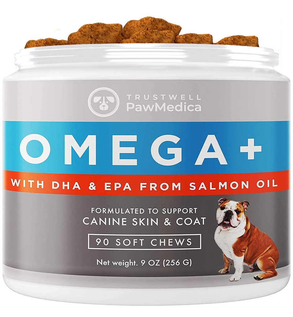 PawMedica Omega 3 for Dogs, Dog Skin and Coat Suplement with Fish Oil Love Helling with Dog Dry Skin, Omega 3 69 Vitamin Chews for Dog Allergies