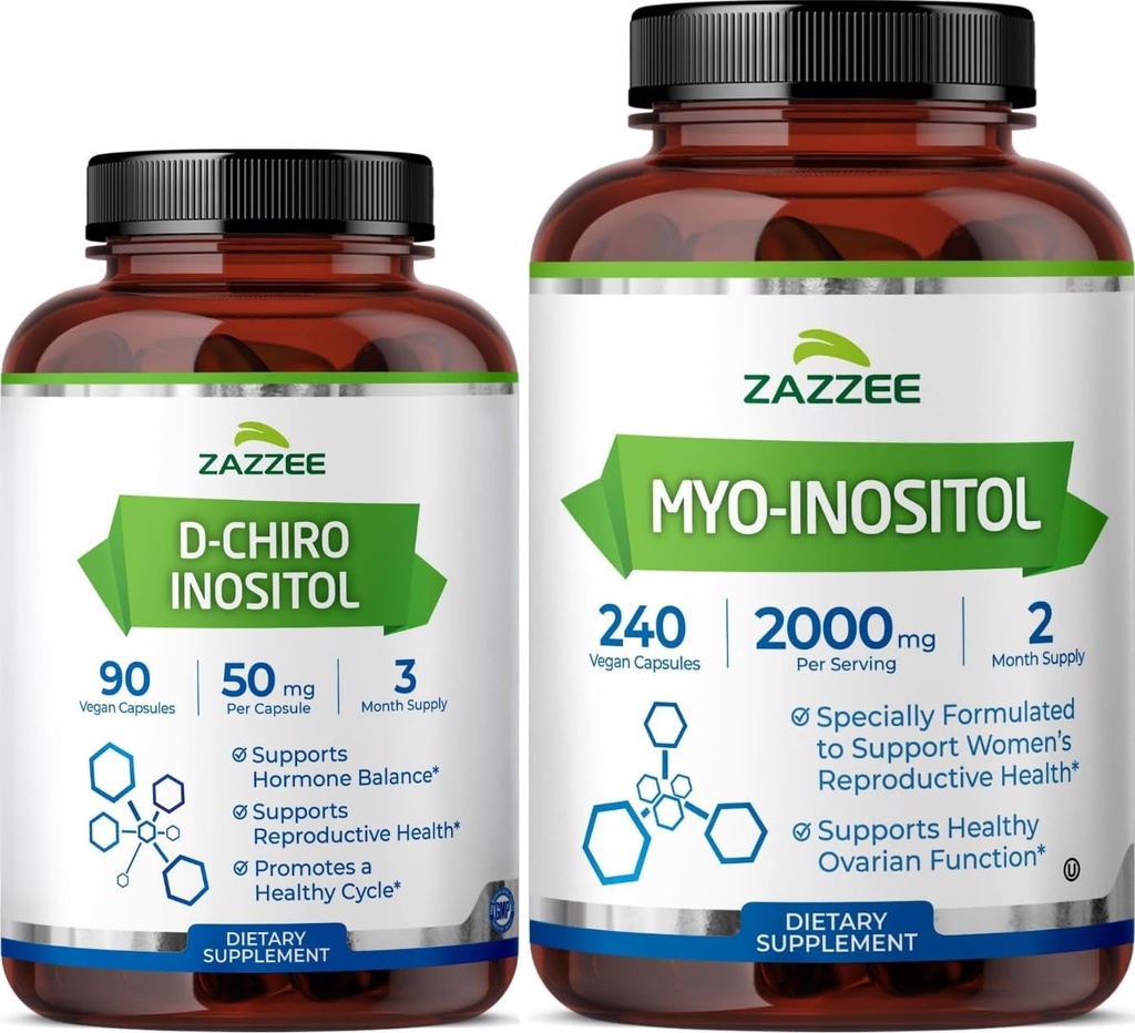 Zazzee 40: 1 Rasio Myo dan D-Chiro Inositol Suplemen Perempuan: