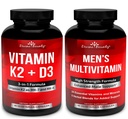 Divine Bounty Vitamin K2 dengan D3 & Men 's Multivitamin Bundle