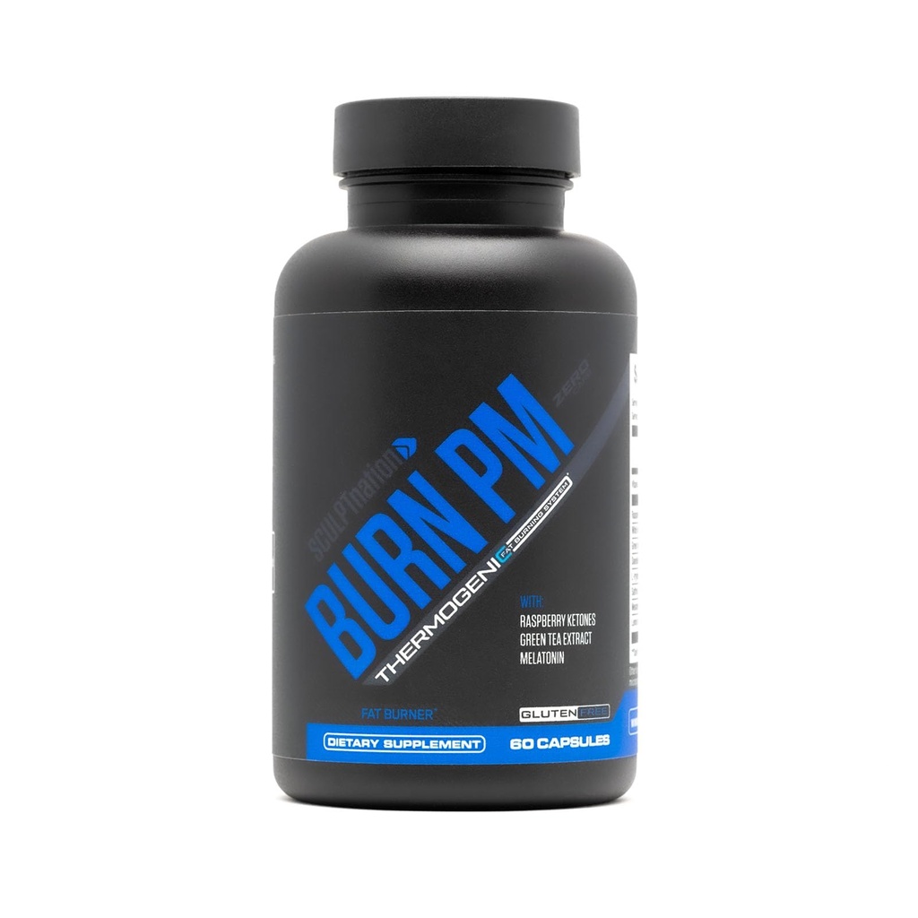 Skulpt Nation by V Shred Burn PM - Night Time Fat Burner - Appetite Suppresant and Weight Loss Support - Raspberry Ketones, Green Coffee Bean Extract, Melonatin - 60 Gluten Free Capsules