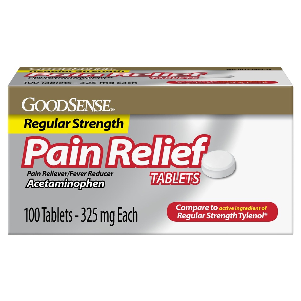 Relief Pain, Tabletnya Acetaminopent 325 mg, Kekuatan Reguler, Reliever Sakit dan Penahan Demam