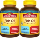 Suplemen Nature Made Oil Omega 3, 1000 mg Softgels, Minyak Ikan Omega 3 untuk Dukungan Hati Sehat, 90 Softgels, Persediaan 45 Hari (Paket 2)