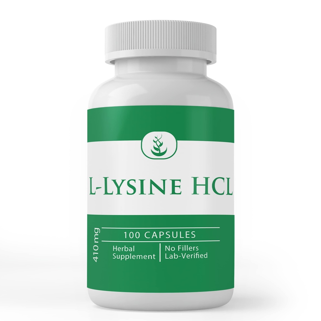 PURE ORIGINAL INGREDIENTS L- Lysine HCL (100 Kapsul) Selalu Murni, Tidak Ada Addonitives Atau Filler, Lab Verified