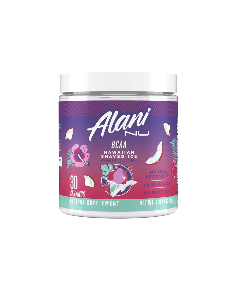 Alani Nu BCAA Hawaiian Ice Shaved 124; Branch Amin Estinus Amino Acids 124; 2: 1: 1 Formula 124; Suppplement Powder 124; Muscle Recovery Vitamin for Post-Workout 124; 30