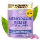 Suplemen Menopause Alam bagi Perempuan - Suplemen Perimenopause untuk Keseimbangan Hormonal, Bloating & Mood Swings 124; Hot Flashes Menopause Relief w / Propoles & Presesi, Black Cohosh & Chasteberry